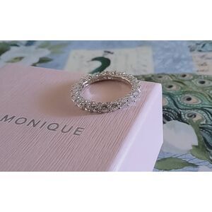 Stunning 4 Ct. DIAMONIQUE Round Cut Eternity Band Ring Sz 8